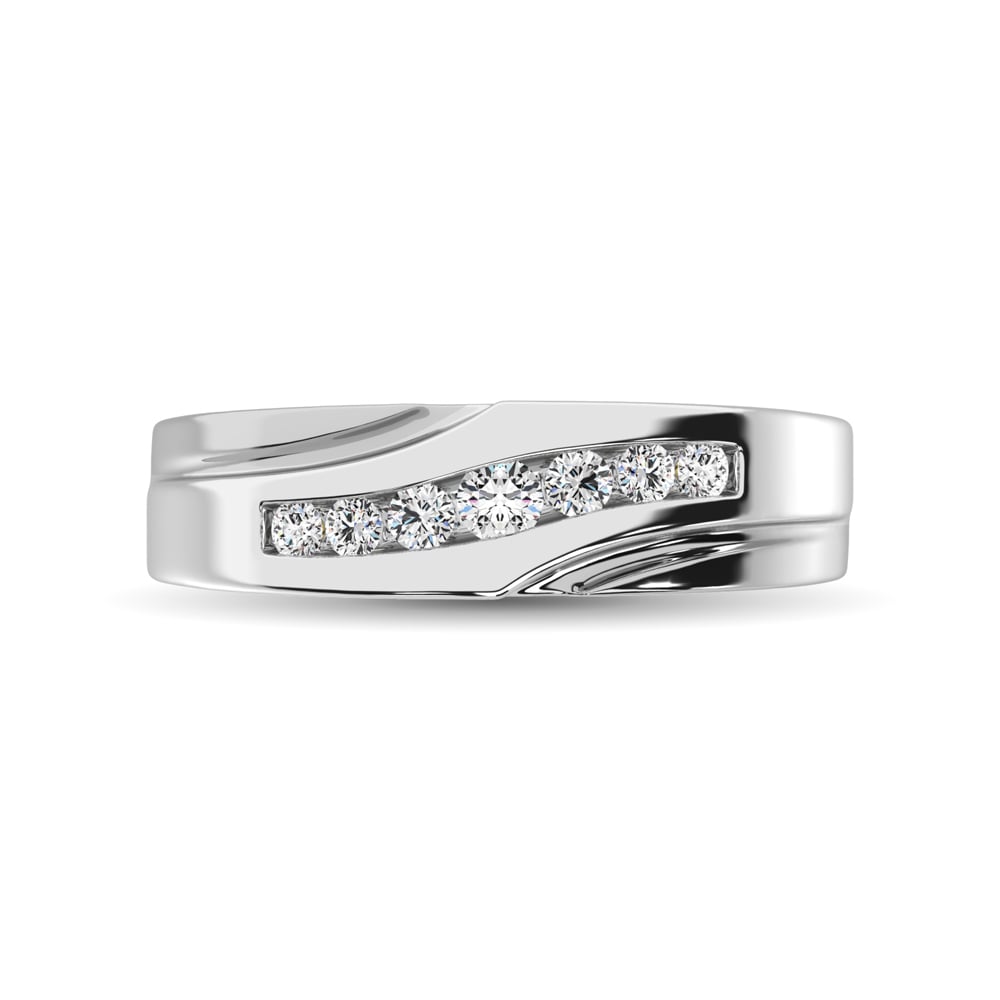 10K White Gold 1/4 Ct.Tw. Diamond Mens Band