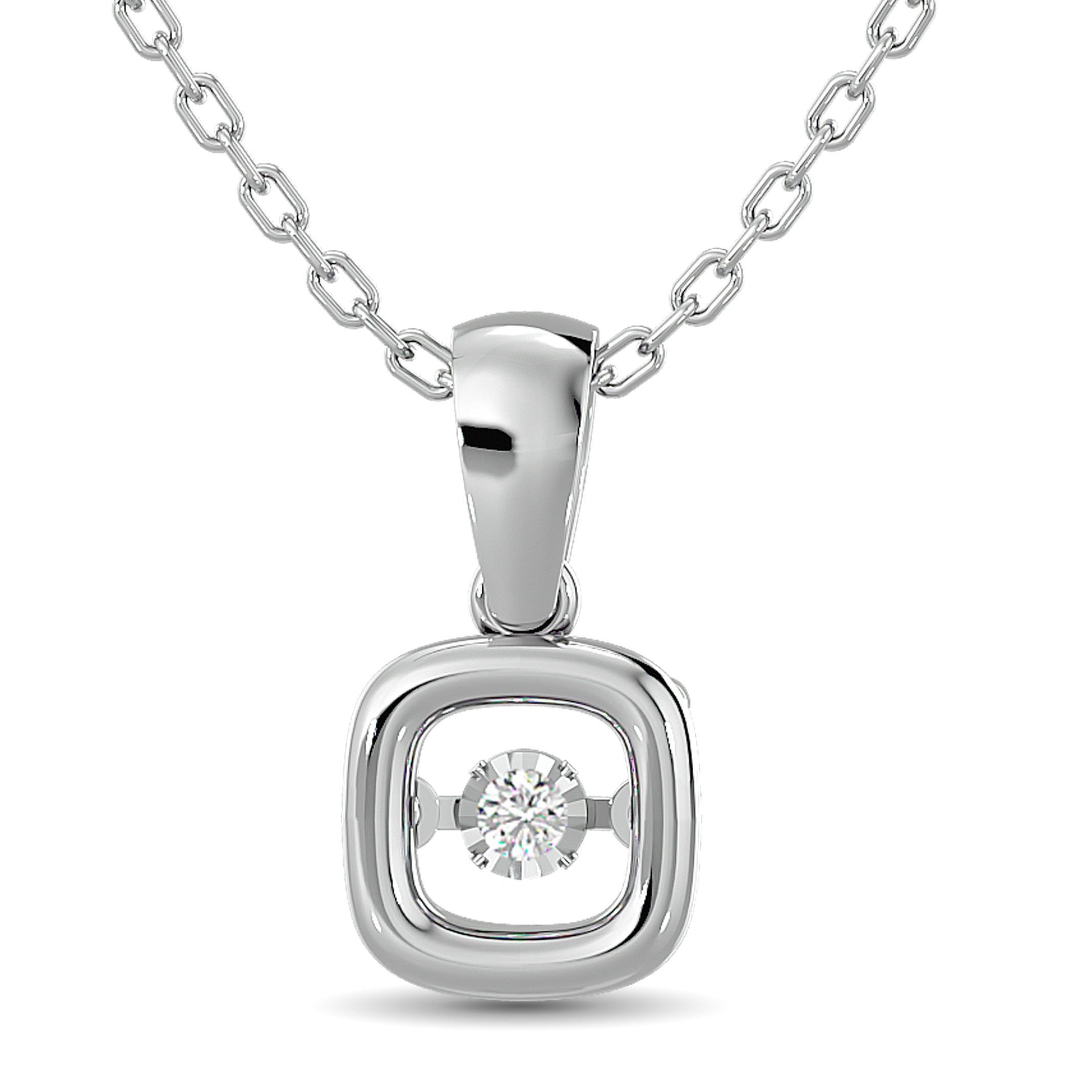 Diamond Shimmering Pendant 1/50 Ct.tw Round-cut in Sterling Silver