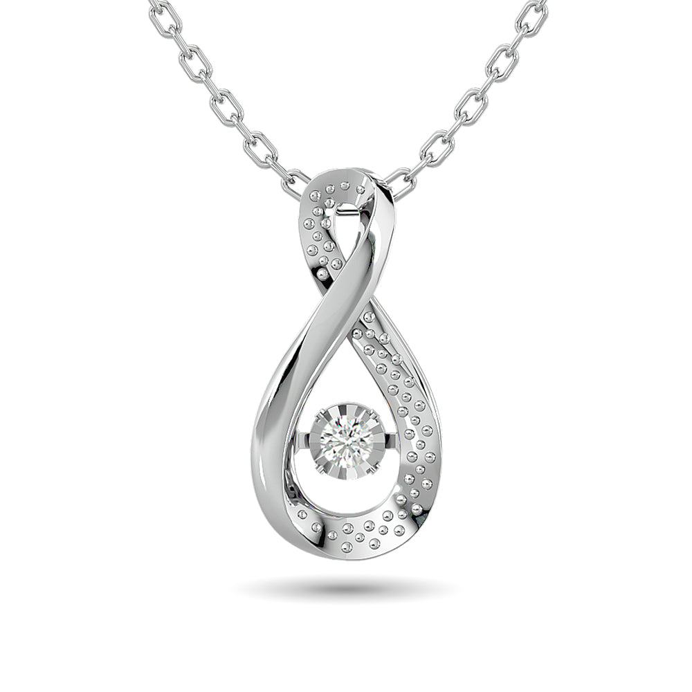 Diamond Shimmering Pendant 1/50 Ct.tw Round-cut in Sterling Silver