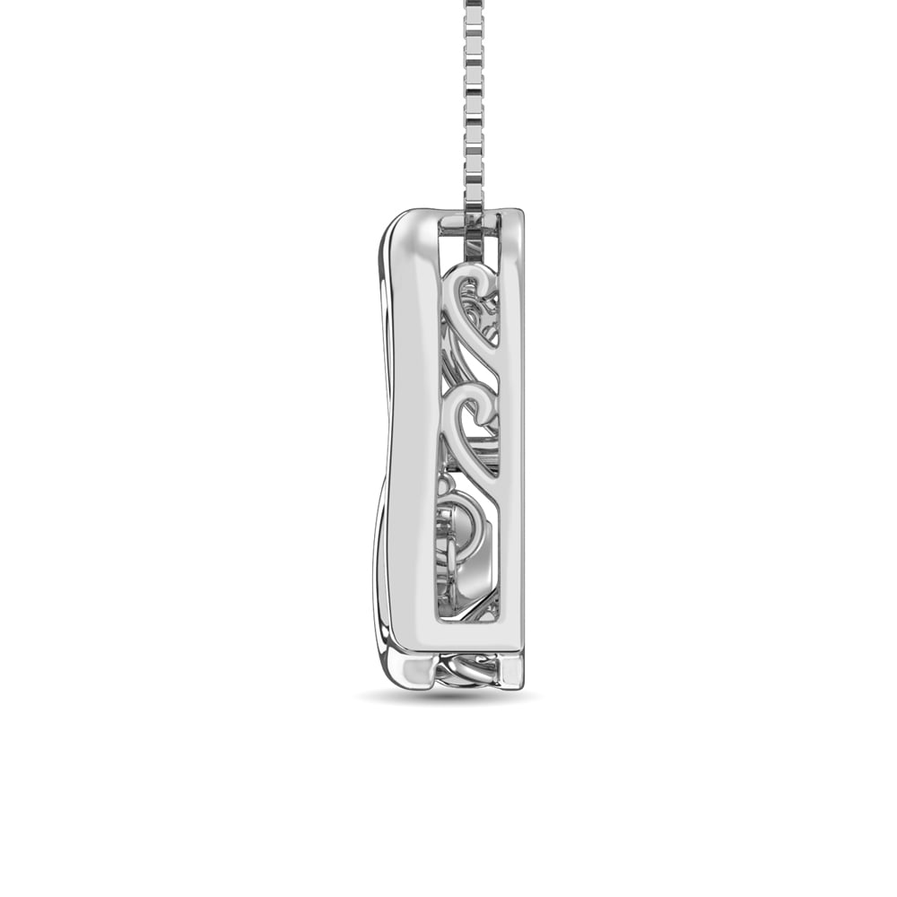Sterling Silver 1/20 Ct.Tw. Moving Diamond Heart Pendant