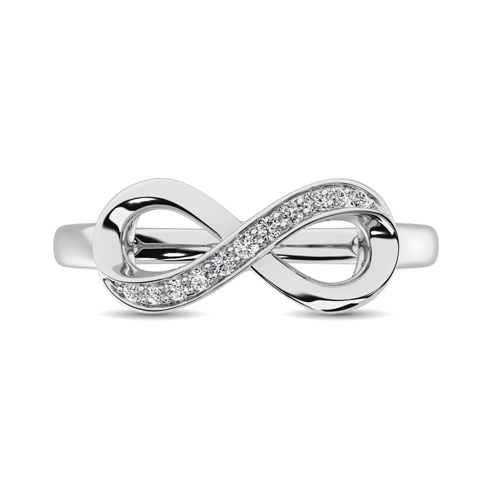 10K White Gold 1/10 Ct.Tw. Diamond Infinity Ring