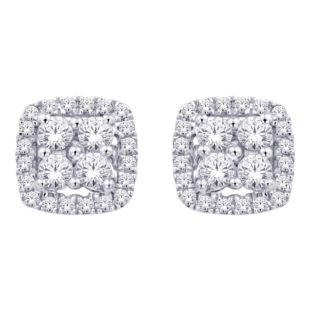 14K White Gold 1/5 Ct.Tw. Diamond Stud Earrings