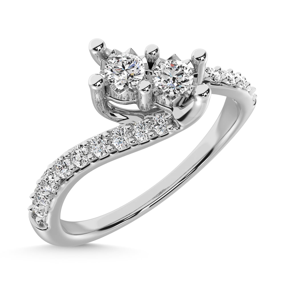 14K White Gold 1/4 Ct.Tw. Diamond Fashion Ring