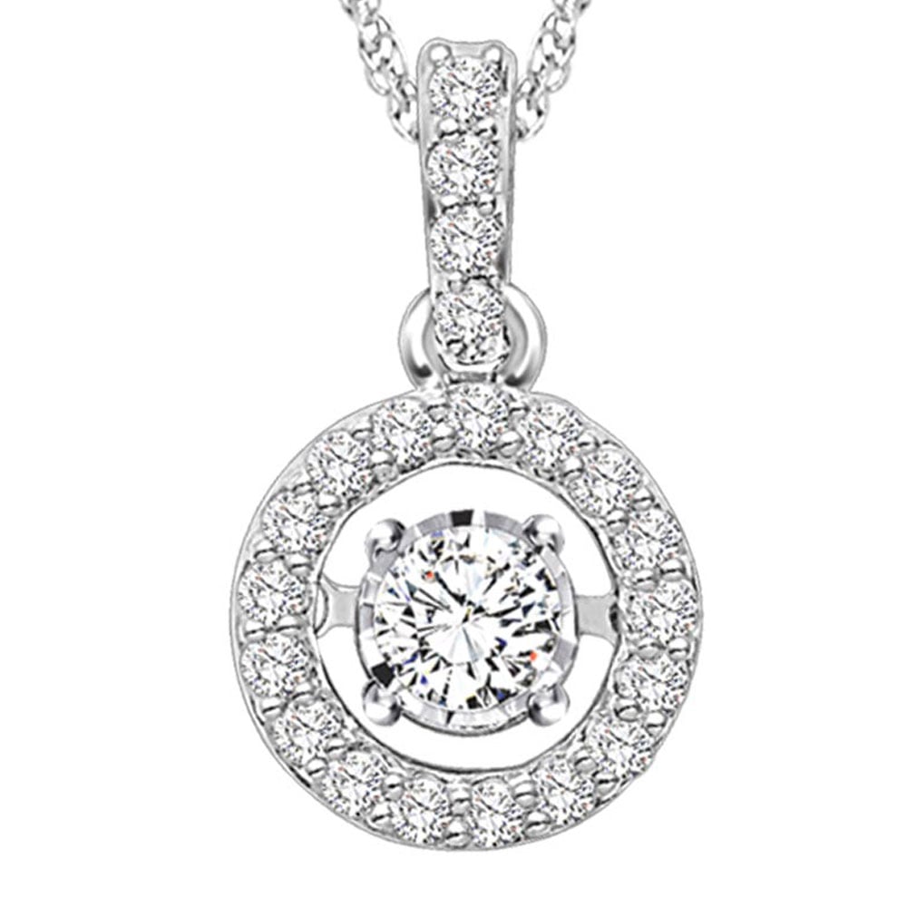 10K White Gold 1/4 Ct.Tw. Moving Diamond Fashion Pendant