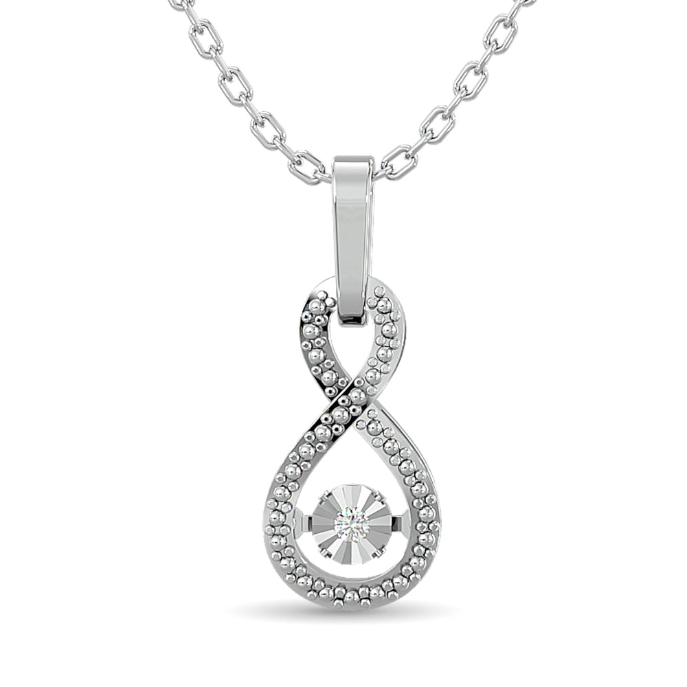 Diamond Shimmering Infinity Pendant 1/50 Ct.tw in Sterling Silver