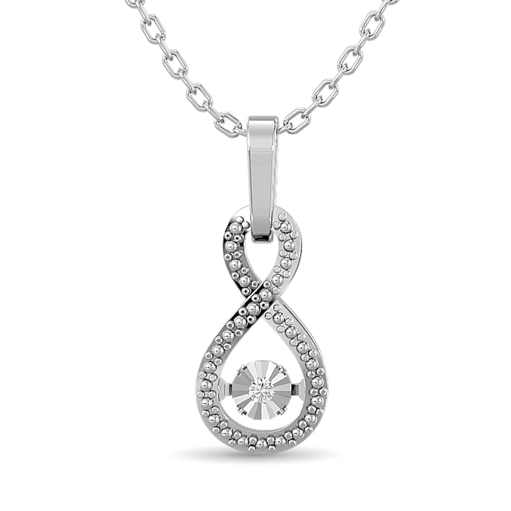 Diamond Shimmering Infinity Pendant 1/50 Ct.tw in Sterling Silver