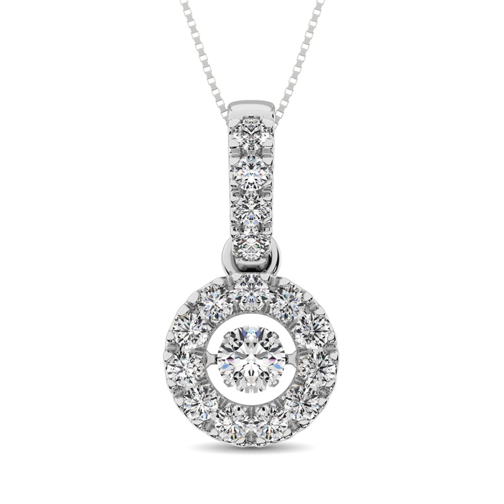 10K White Gold 9/10 Ct.Tw. Moving Diamond Fashion Pendant