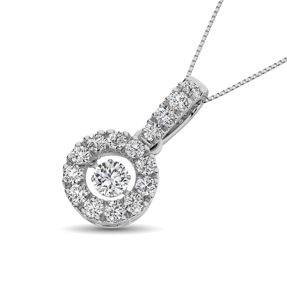 10K White Gold 9/10 Ct.Tw. Moving Diamond Fashion Pendant