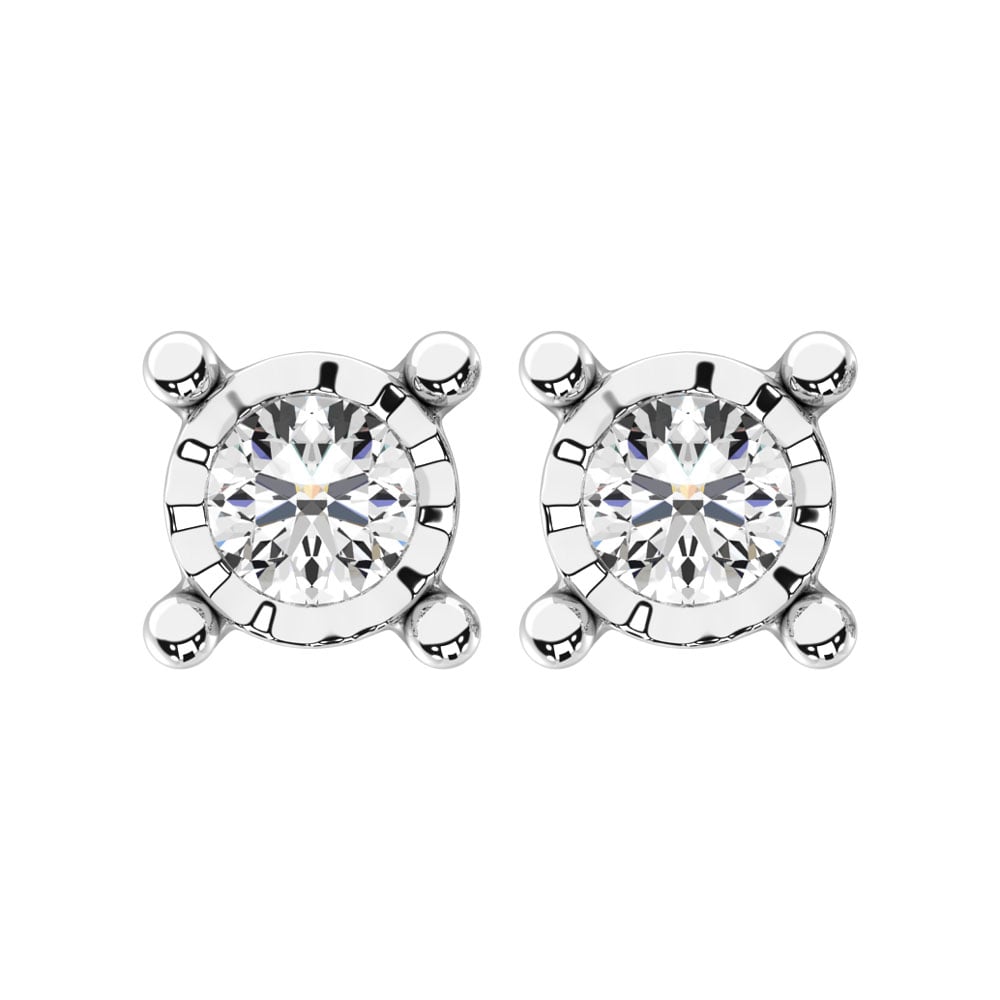 Diamond 3/8 Ct.Tw. Solitaire Stud Earrings in 14K White Gold