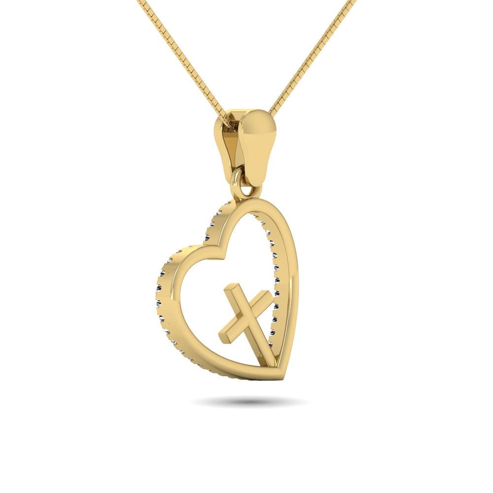 Diamond 1/8 Ct.Tw. Heart Pendant in 10K Yellow Gold