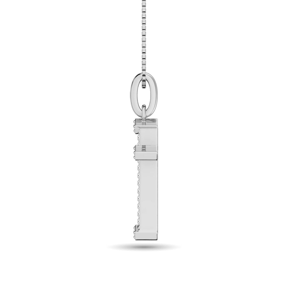 10K White Gold 1/20 Ct.Tw. Diamond Cross Pendant