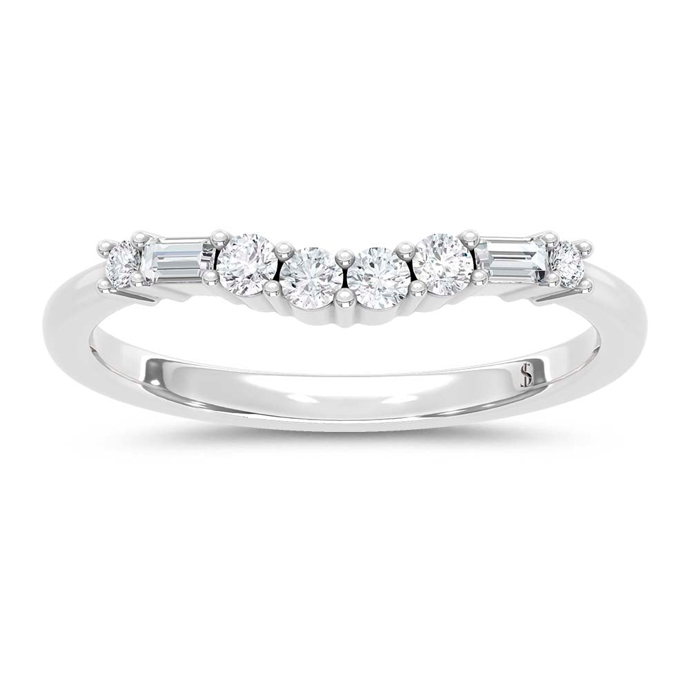 14K White Gold 1/4 Ct.Tw. Diamond Band