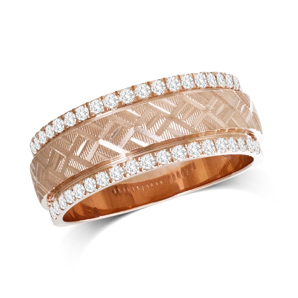 14K White Gold 1/2 Ct.Tw. Diamond Machine Mens Band