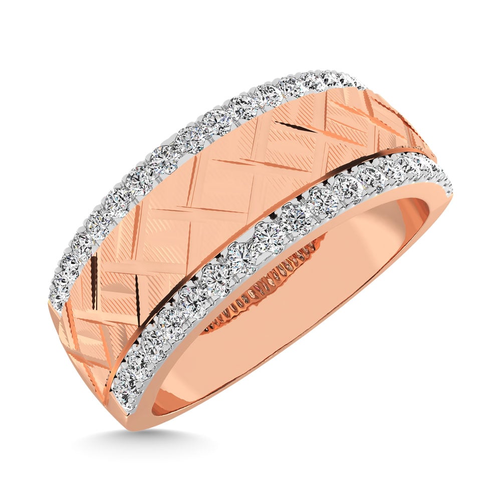 14K White Gold 1/2 Ct.Tw. Diamond Machine Mens Band