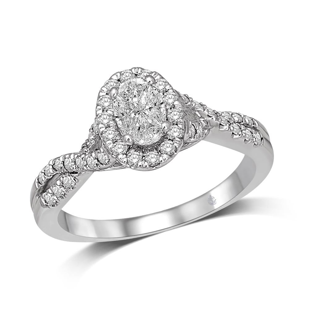 Lovecuts 14K White Gold 5/8 Ct.Tw. Diamond Engagement Ring
