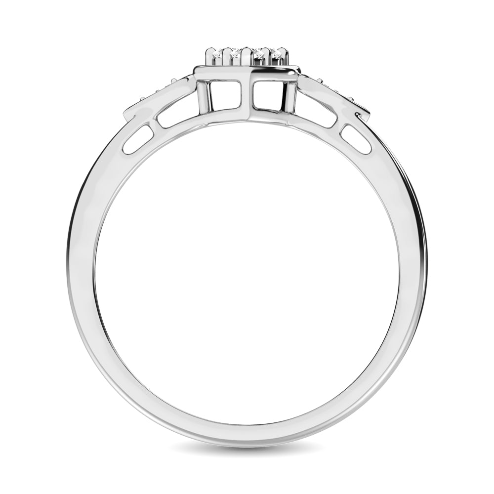 10K White Gold 1/10 Ct.Tw. Diamond Heart Ring