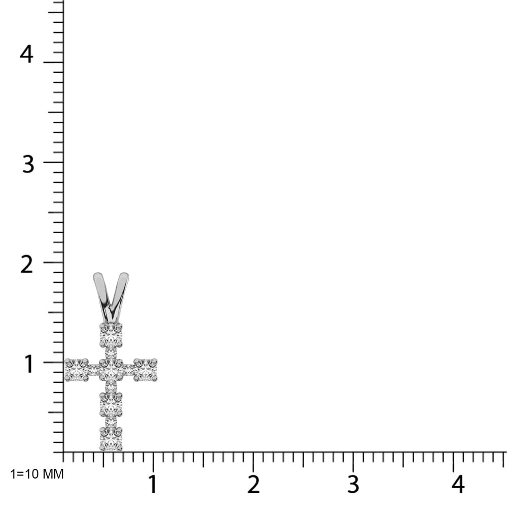 10K White Gold 1/4 Ct.Tw. Diamond Cross Pendant