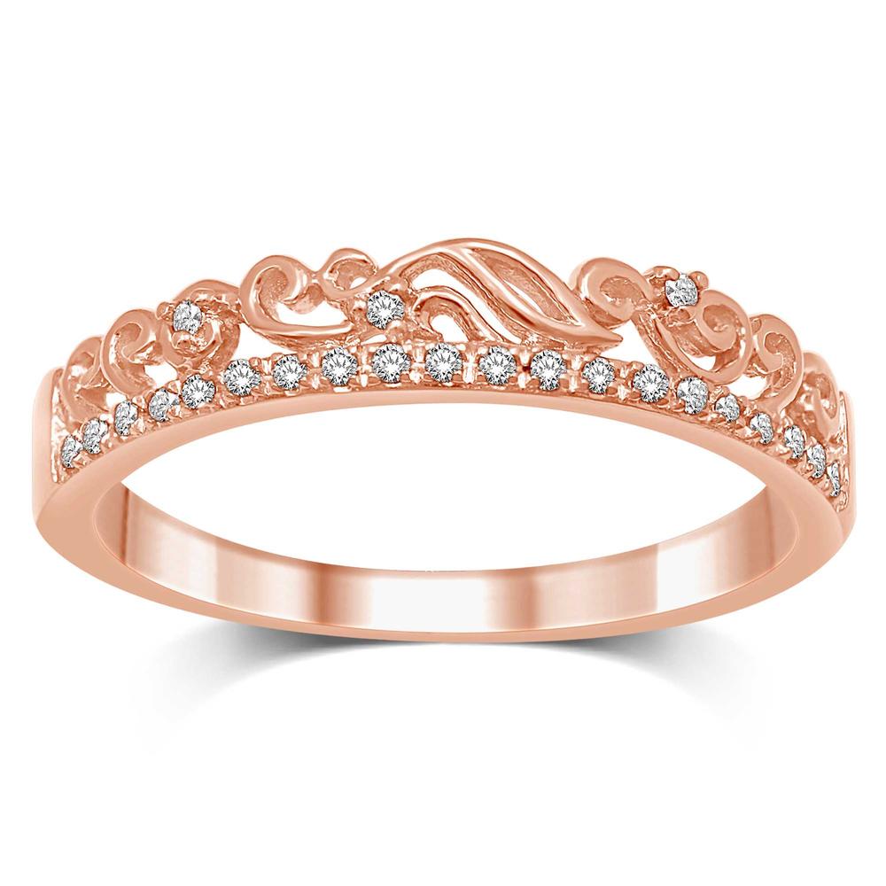 14K Rose Gold 1/20 Ct.Tw. Diamond Stackable Band