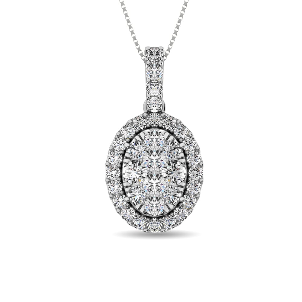 14K White Gold 5/8 Ct.tw Diamond Fashion Pendant
