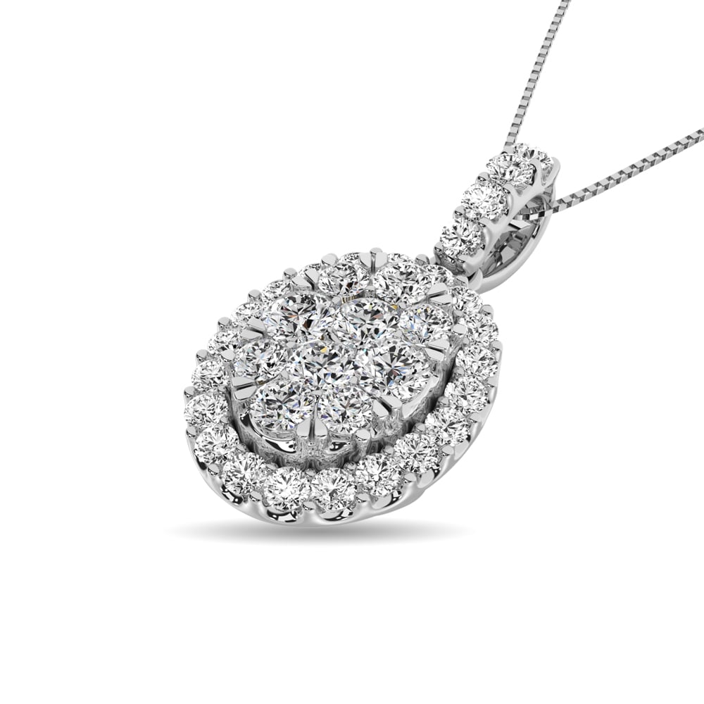 14K White Gold 1 5/8 Ct.tw Diamond Fashion Pendant