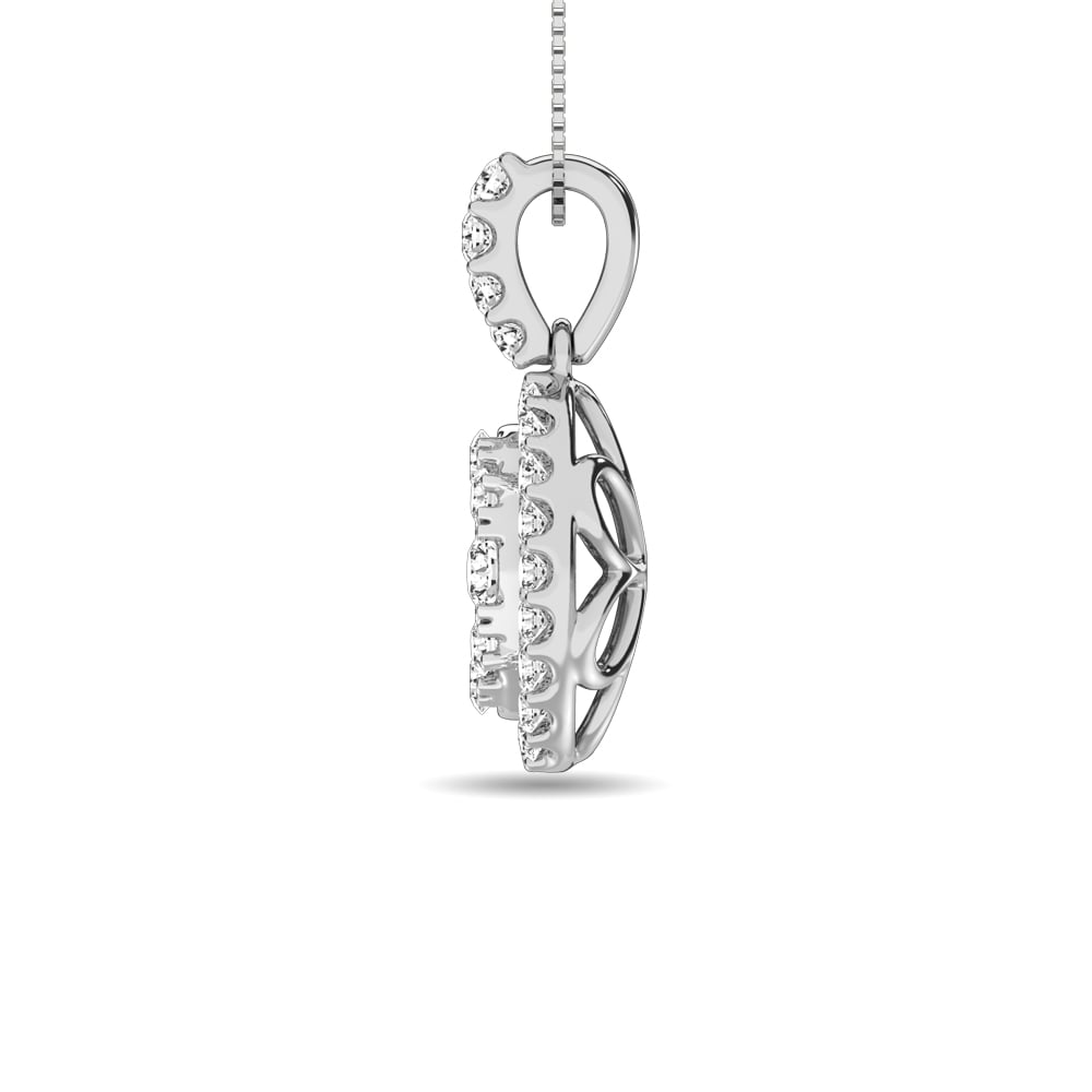 14K White Gold 1 5/8 Ct.tw Diamond Fashion Pendant