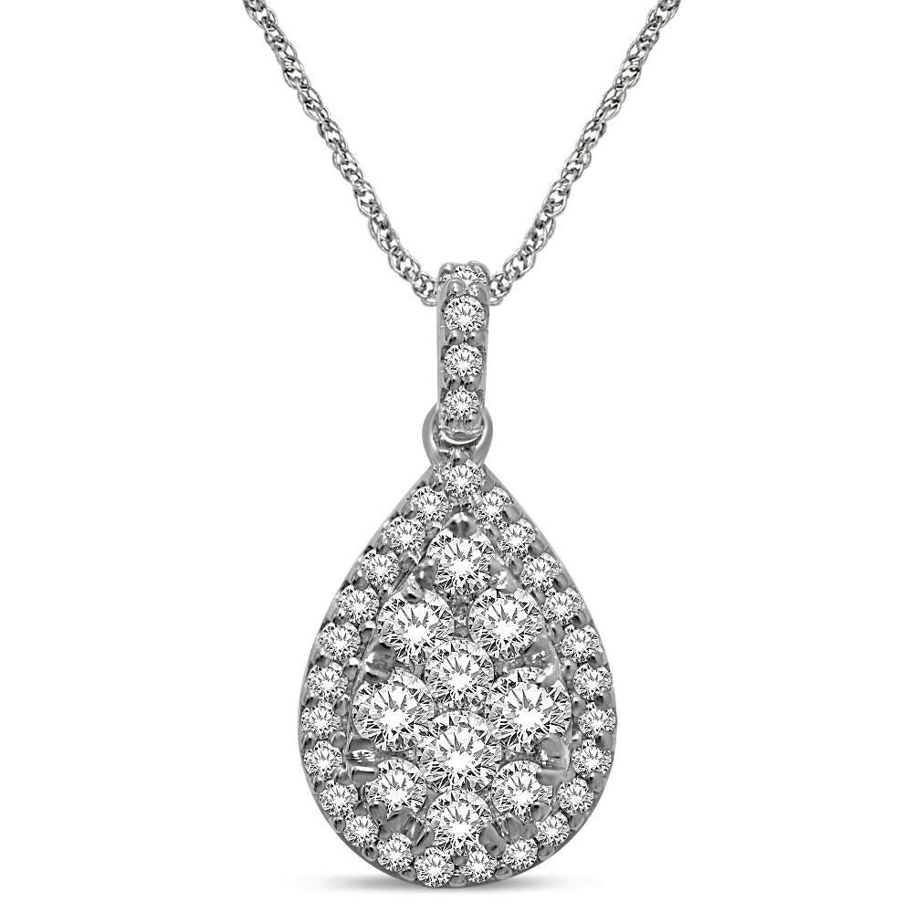 14K White Gold 1 1/5 Ct.tw Diamond Fashion Pendant
