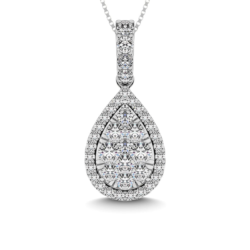 14K White Gold 1 1/5 Ct.tw Diamond Fashion Pendant