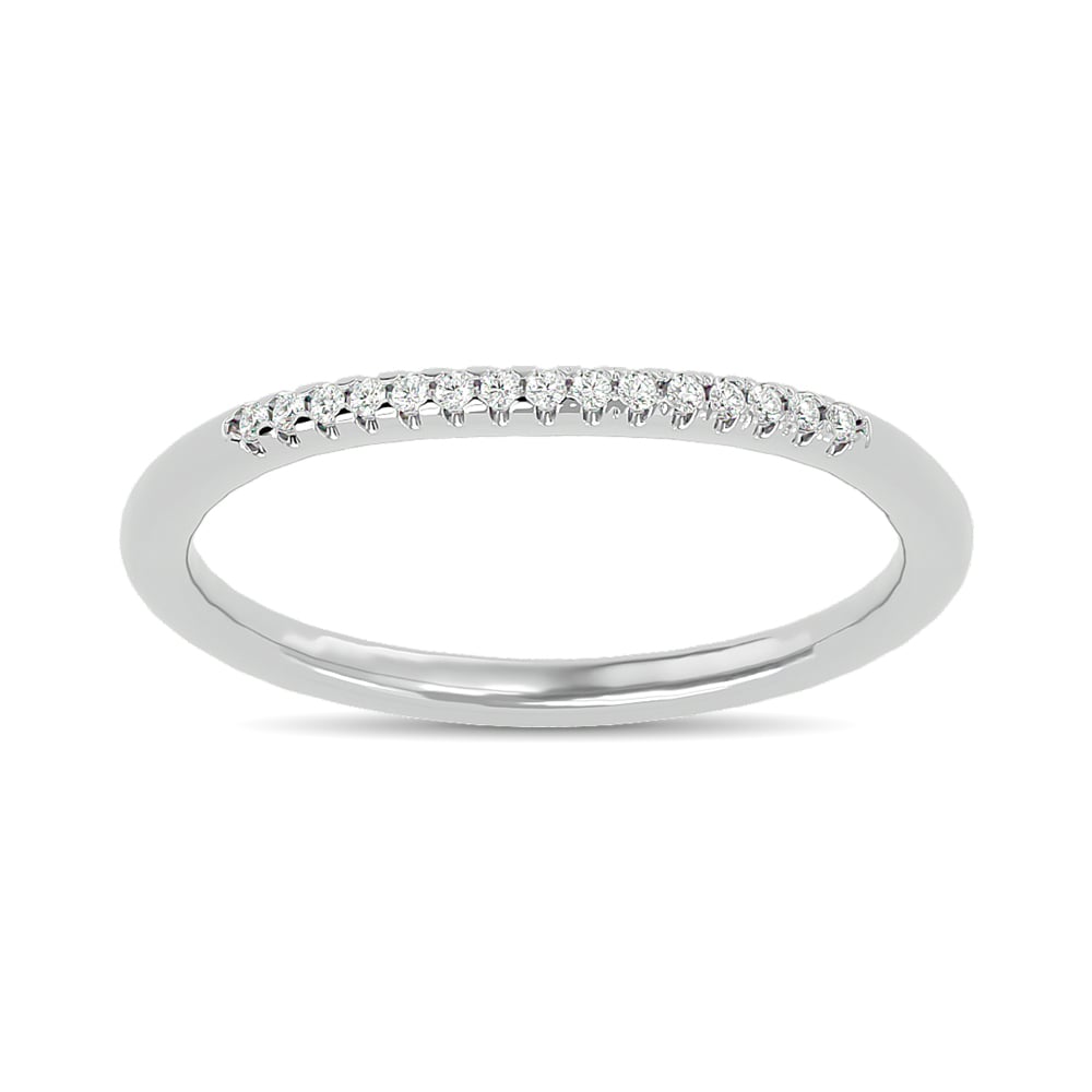 Diamond 1/20 Ct.tw Round-cut Wedding Band in 10K White Gold