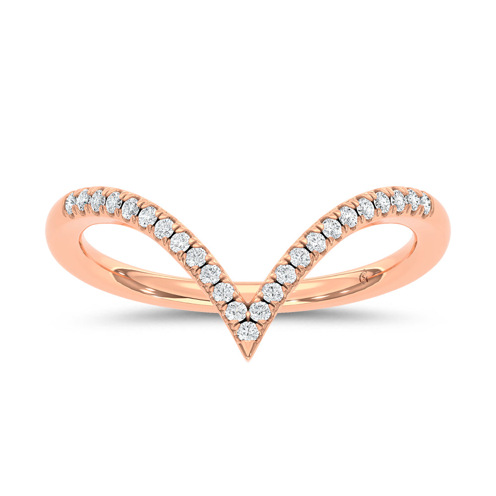 Diamond 1/8 Ct.Tw. Chevron Band in 10K Rose Gold