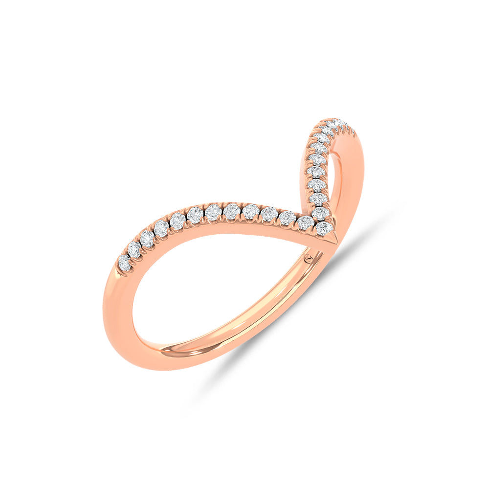 Diamond 1/8 Ct.Tw. Chevron Band in 10K Rose Gold