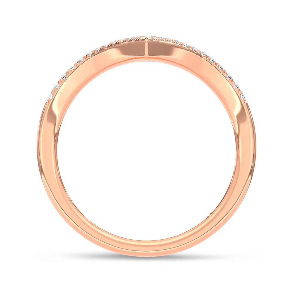 Diamond 1/8 Ct.Tw. Chevron Band in 10K Rose Gold