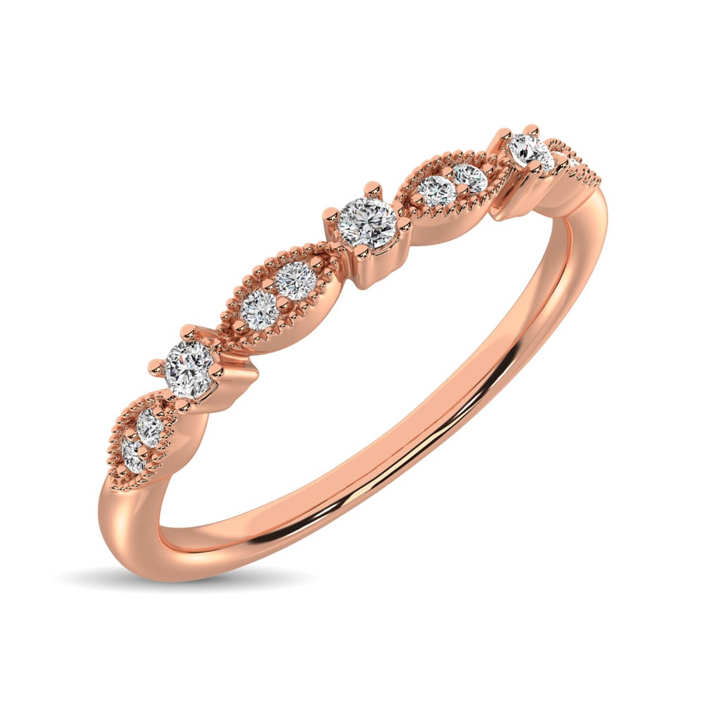 14K Rose Gold 1/10 Ct.Tw. Diamond Stackable Band