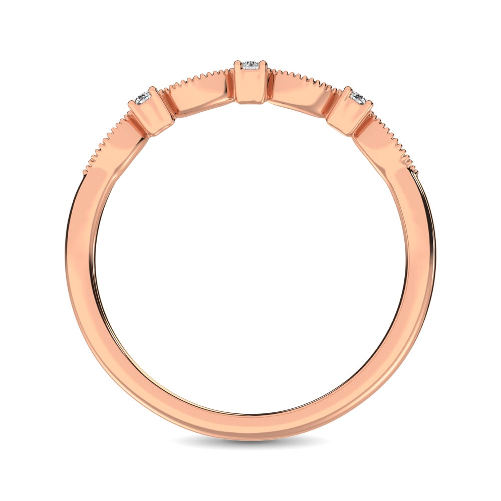 14K Rose Gold 1/10 Ct.Tw. Diamond Stackable Band