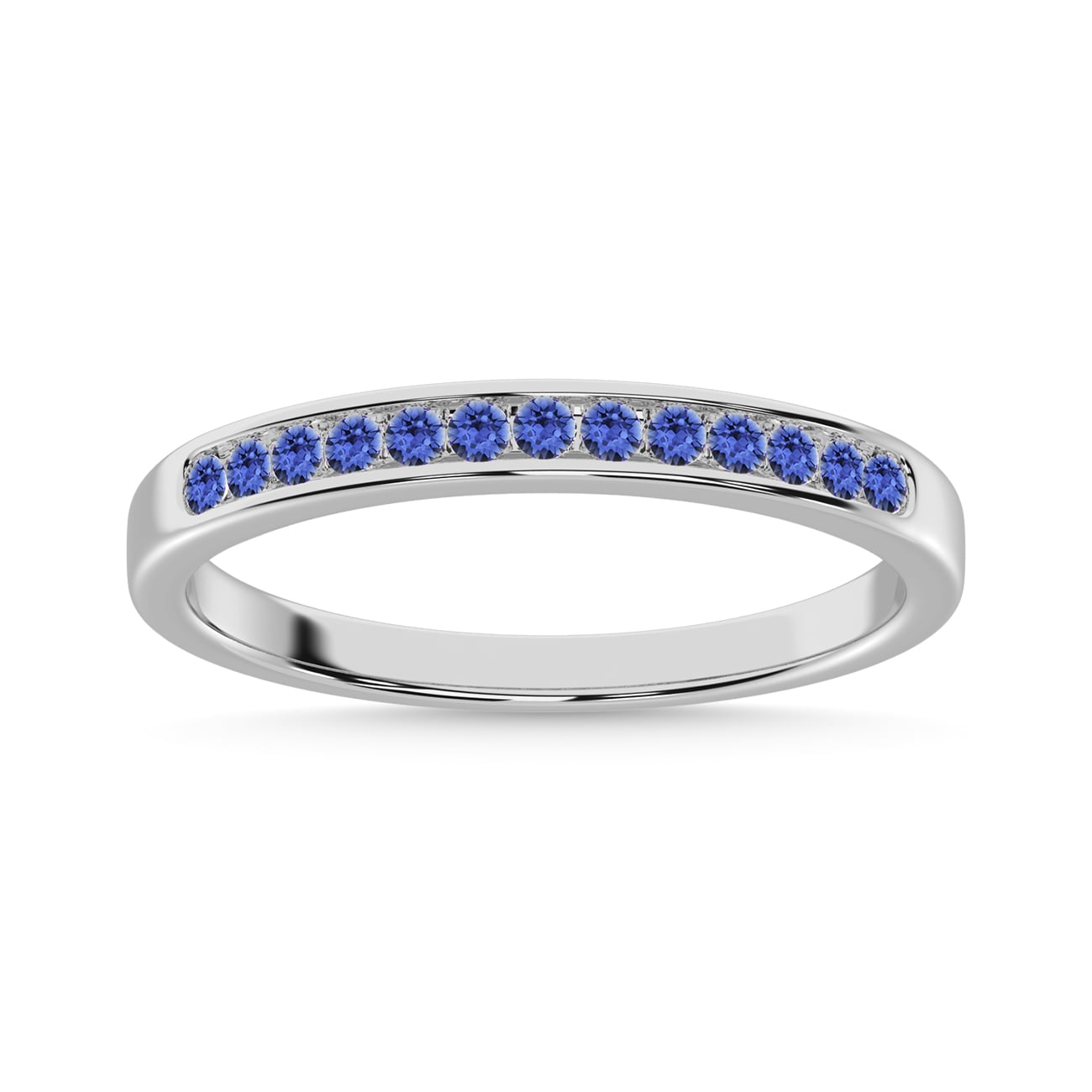 Tanzanite 1/4 Ct.Tw. Ladies Machine Band in 14K White Gold