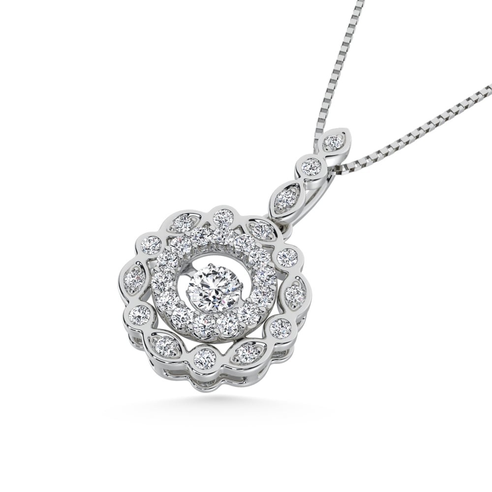 10K White Gold 2/5 Ct.tw Diamond Fashion Pendant