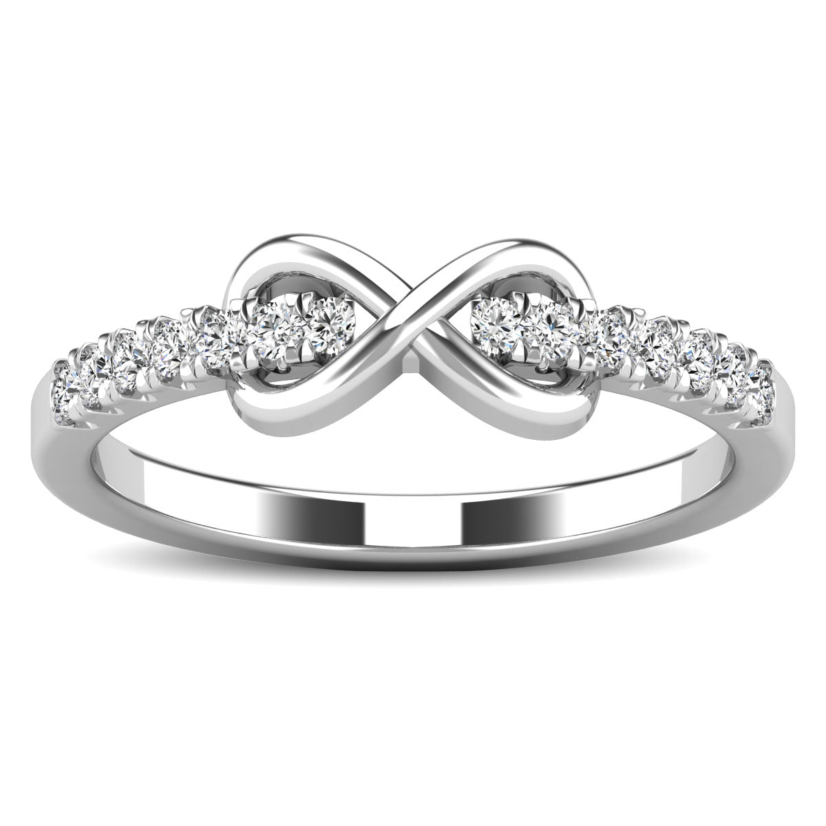 10K White Gold 1/4 Ct.tw Diamond Infinity Ring