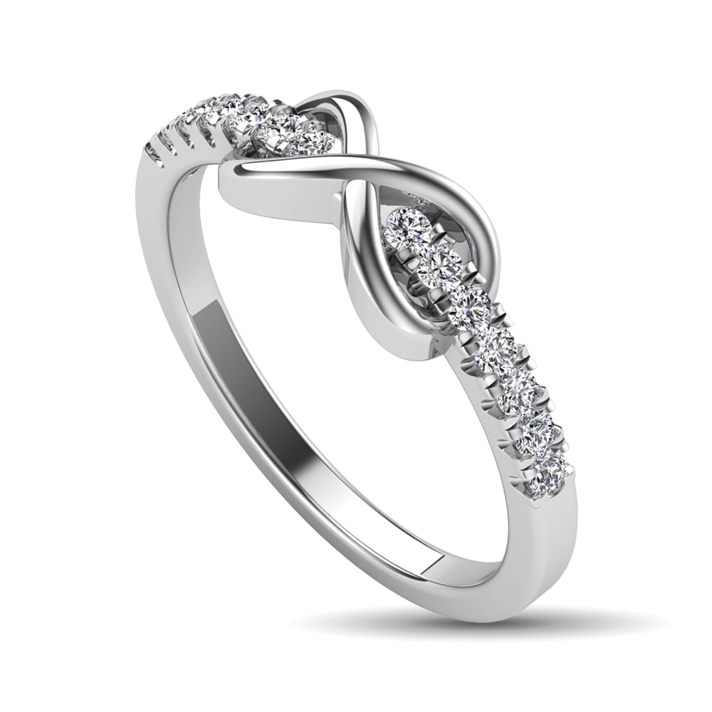 10K White Gold 1/4 Ct.tw Diamond Infinity Ring