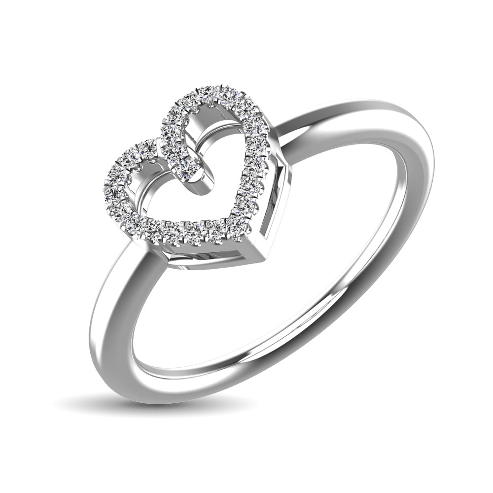 10K White Gold 1/20 Ct.tw Diamond Heart Ring
