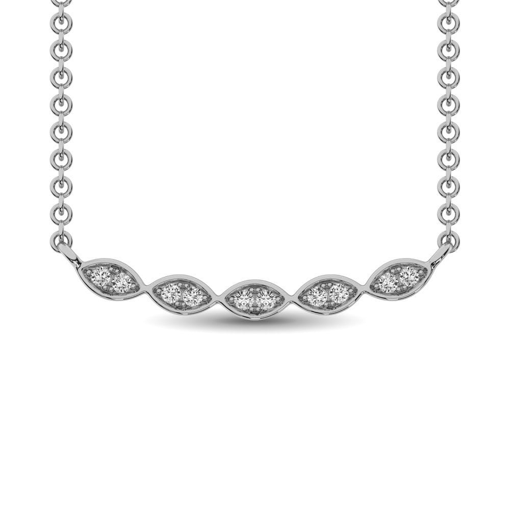 10K White Gold 1/10 Ct.tw Diamond Fashion Necklace