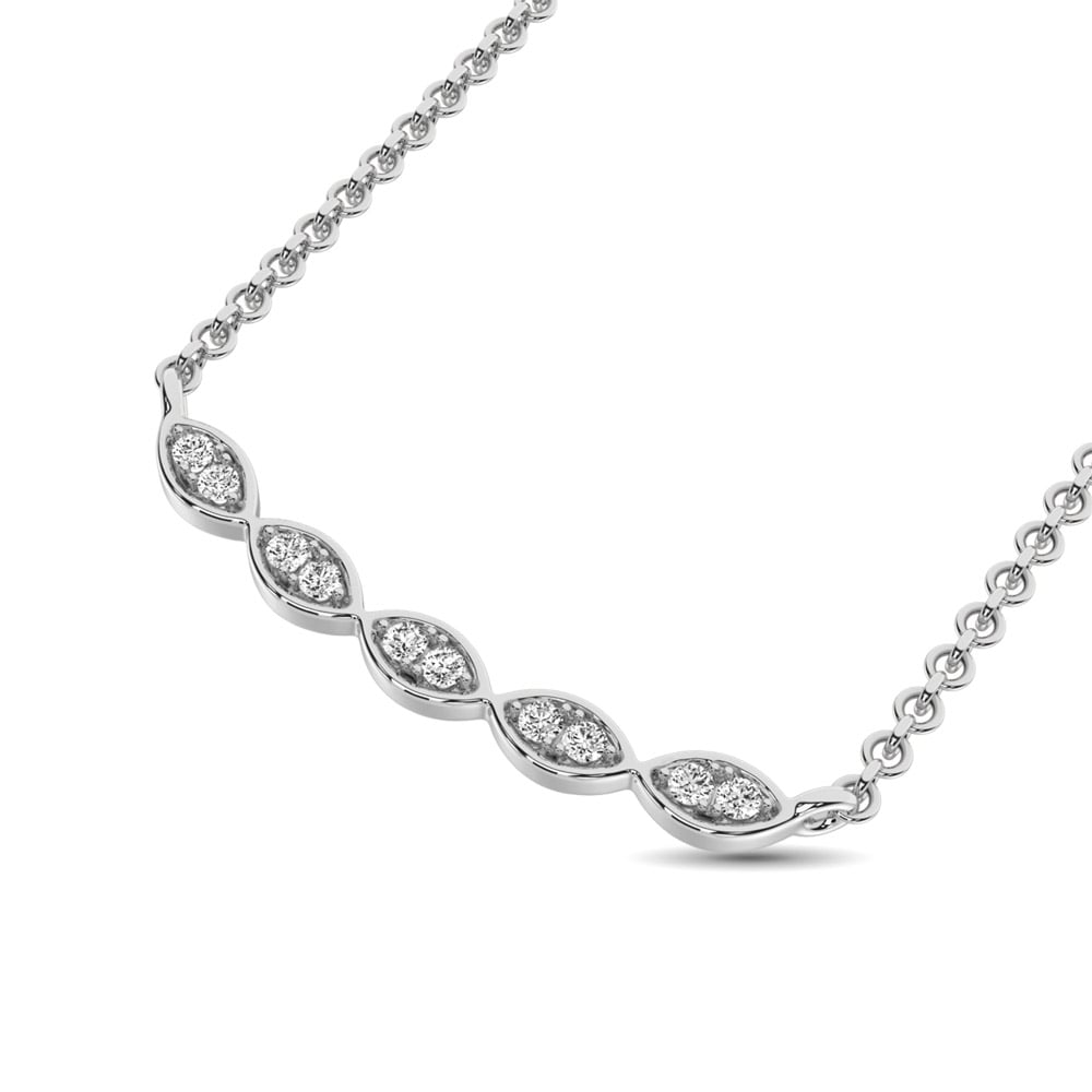10K White Gold 1/10 Ct.tw Diamond Fashion Necklace