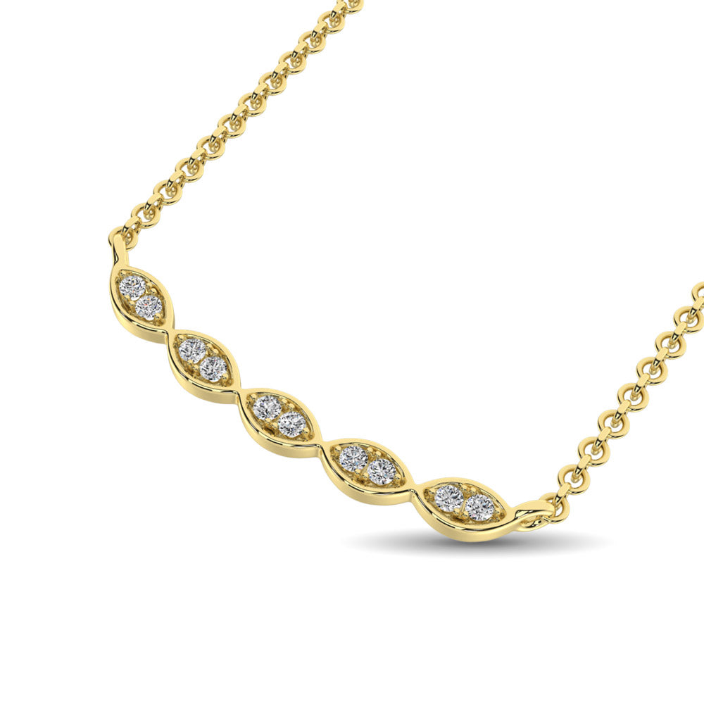 10K White Gold 1/10 Ct.tw Diamond Fashion Necklace