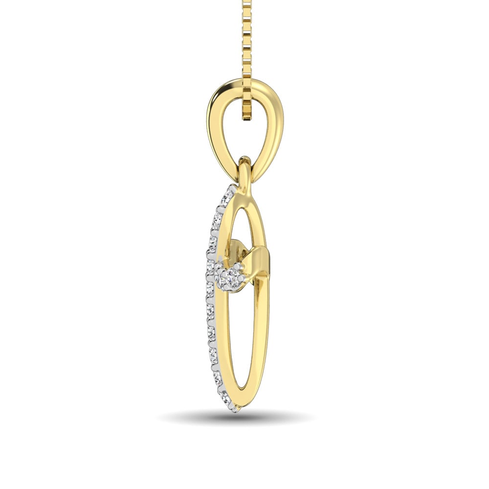 10K Yellow Gold 1/10 Ct.tw Diamond Cross Pendant