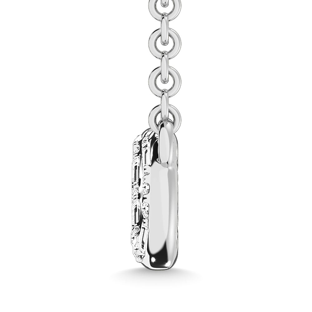 Diamond 1/6 Ct.Tw. Round and Baguette Cut Infinity Necklace in 10K White Gold