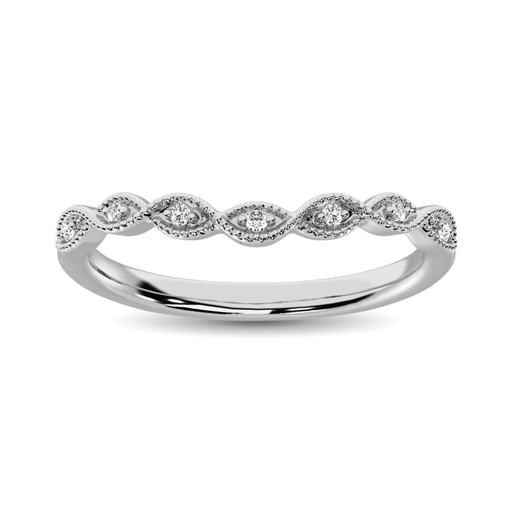 10K White Gold 1/20 Ct.tw Diamond Stackable Ring