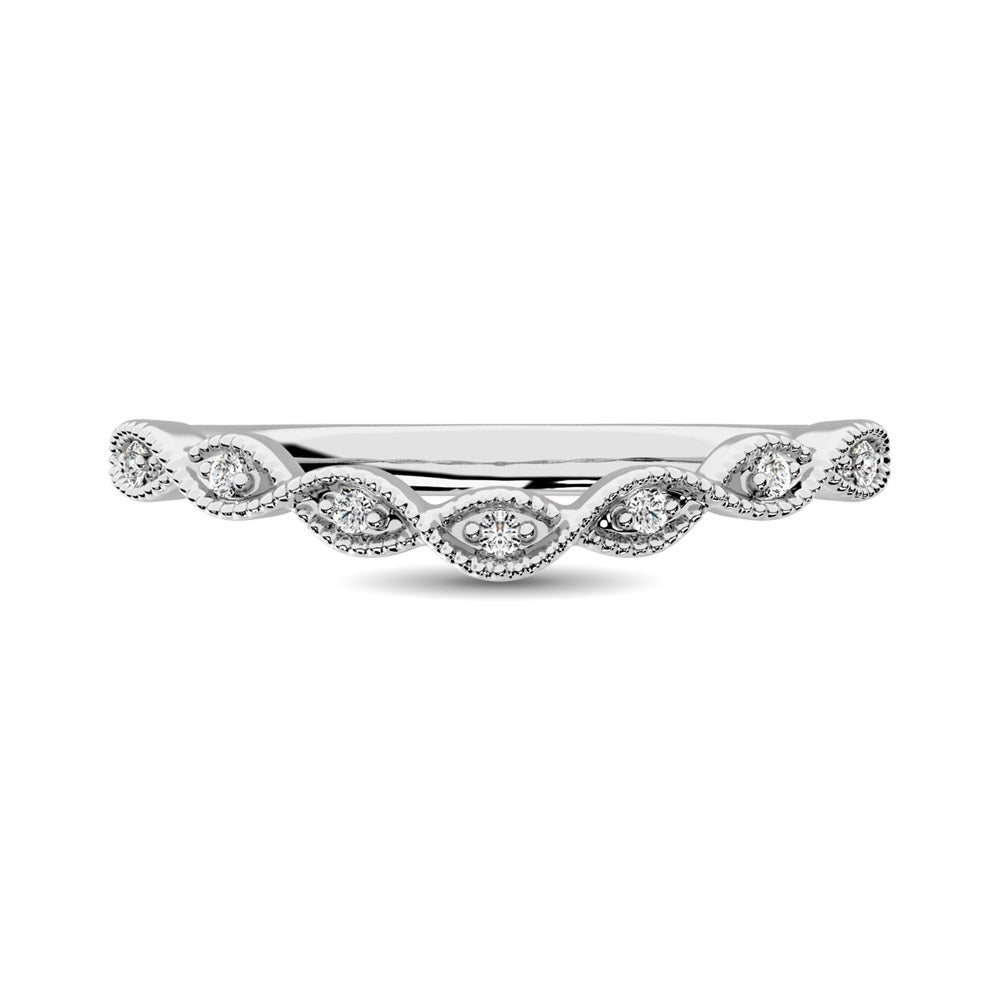 10K White Gold 1/20 Ct.tw Diamond Stackable Ring