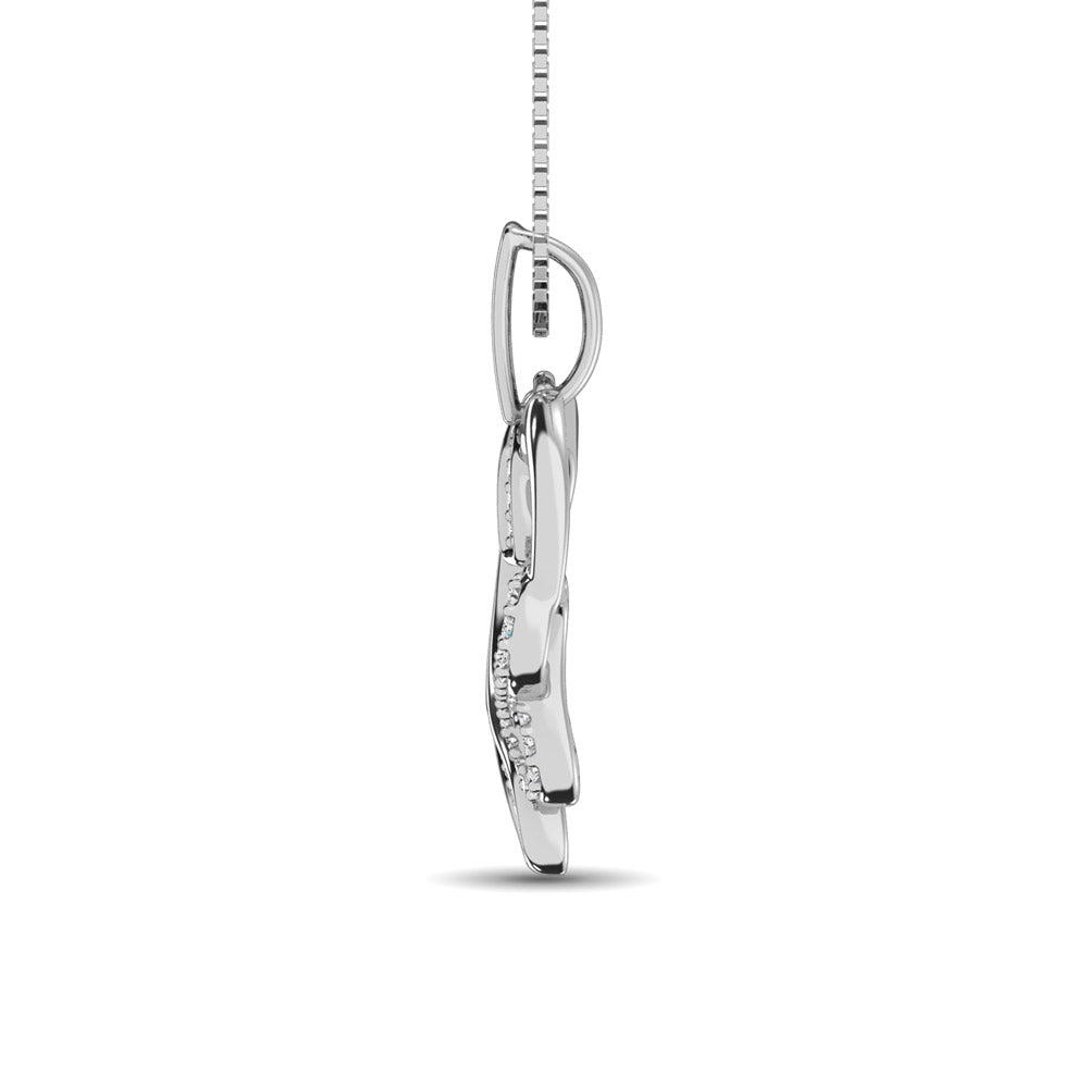Sterling Silver 1/10 Ct.tw Diamond Heart Pendant