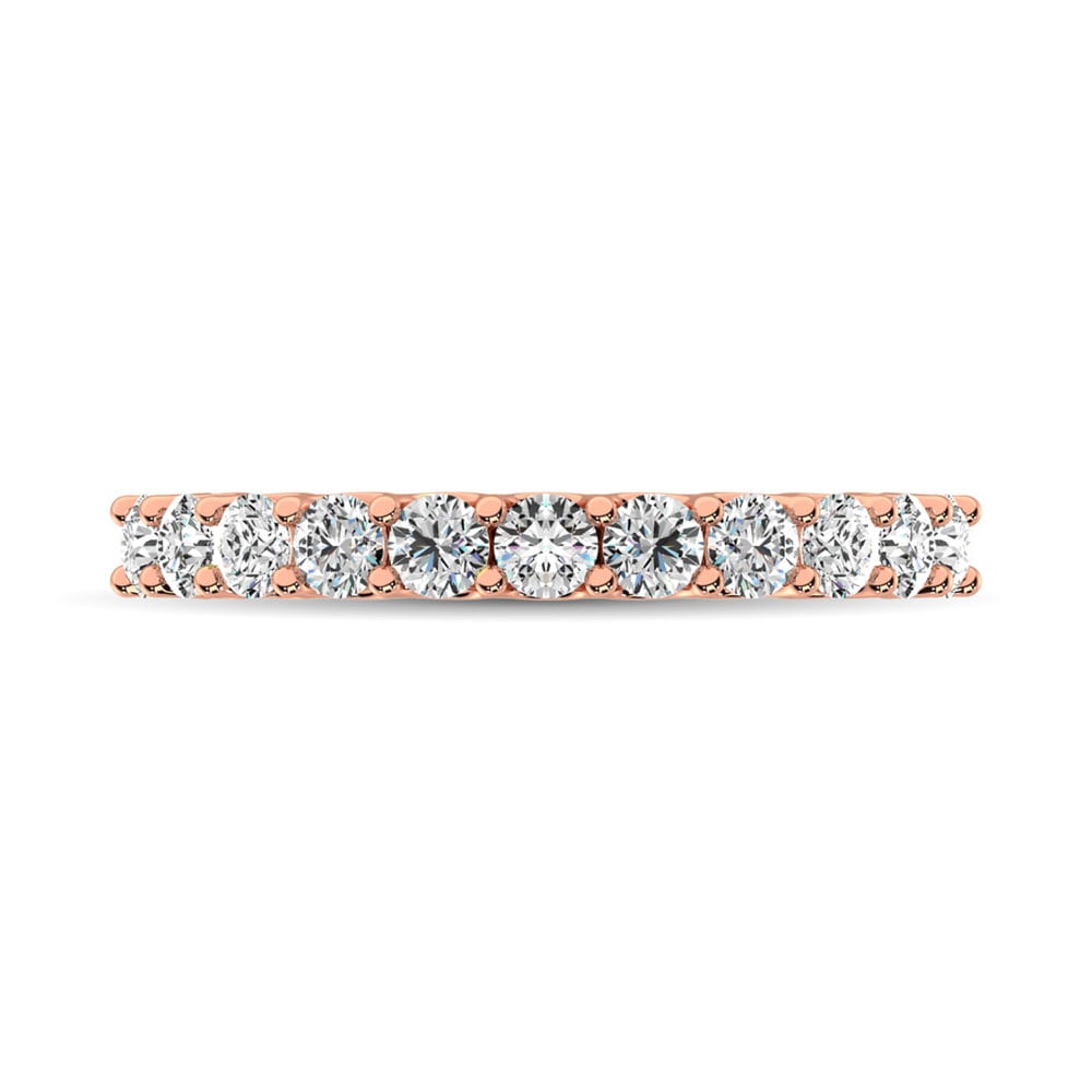 14K Rose Gold Diamond 3/4 Ct.Tw. 9 Stone Anniversary Band