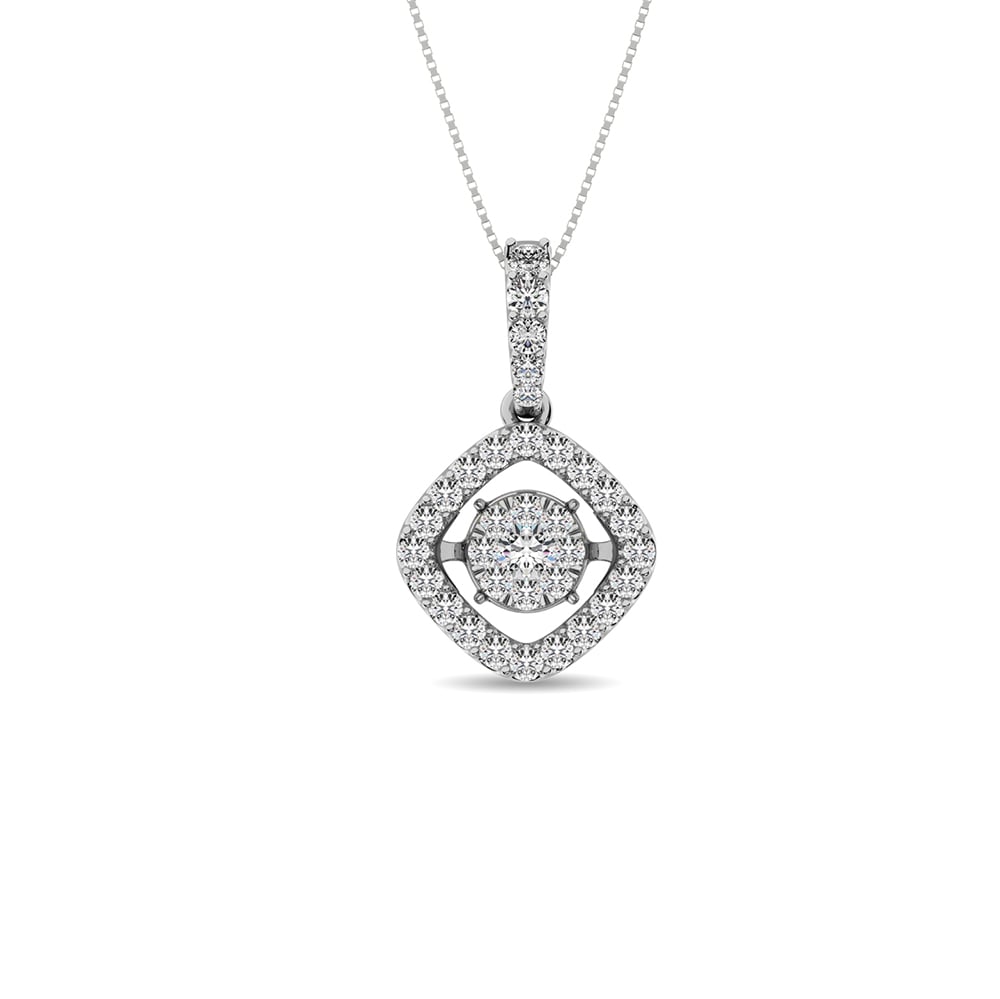 Moving Diamond 5/8 Ct.tw Pendant in 14K White Gold