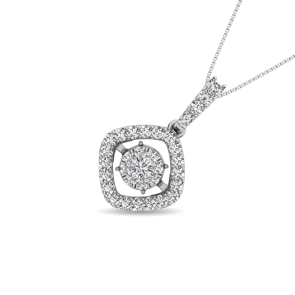 Moving Diamond 5/8 Ct.tw Pendant in 14K White Gold