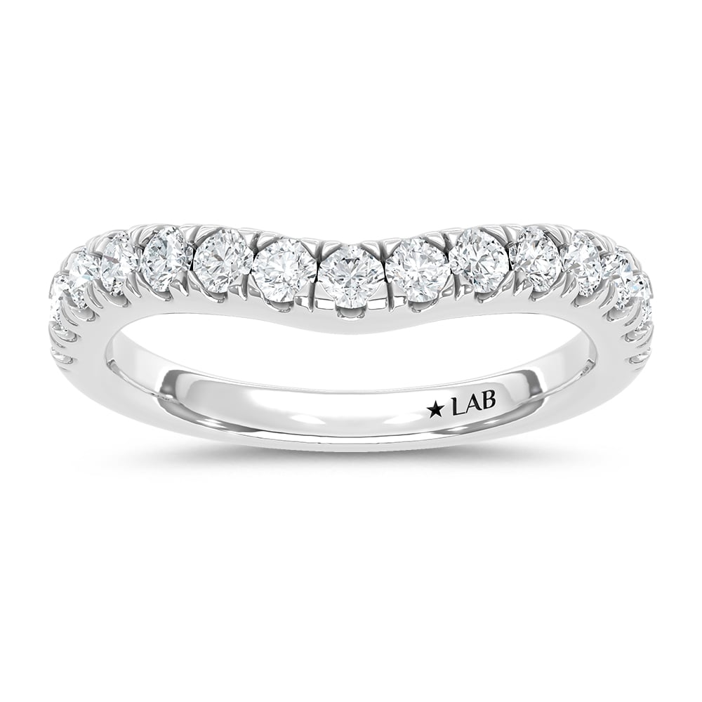 14K White Gold 1/2 Ct.Tw. Diamond Curve Band